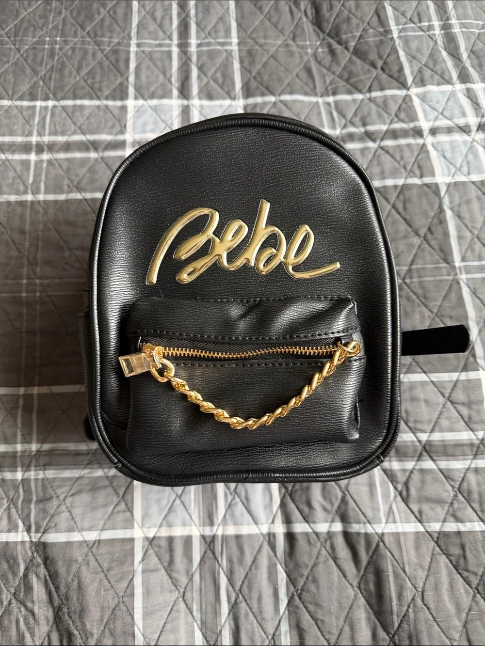 Bebe Gianna Black Mini Vegan Leather Backpack NWT Rer $109